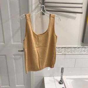 EUC St. John Basics Gold Knit Tank Sz L